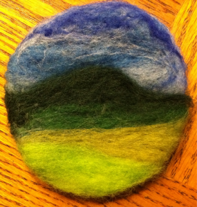 My needle felted sample from class last night- everyone made awesome pieces… Can’t wait
